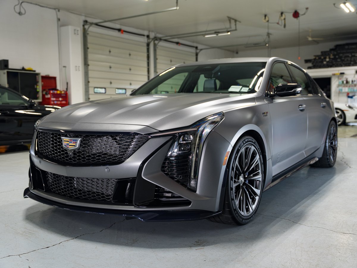 AreteAutoSalon's tweet photo. If "do it once, do it right" was a car- only 101 made with this paint &amp; interior, we got right to work on all surfaces! Full PPF in STEK DYNOmatte (gloss for interior and exterior carbon fiber), wheels-off and interior textile protection. This ain't your grandfather's Cadillac. https://t.co/Cx2xWcVX7g