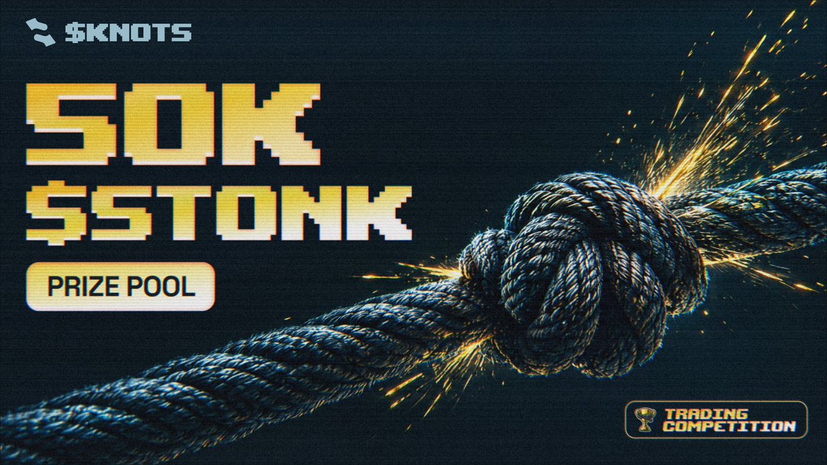 KnotsOnStonk's tweet photo. KNOTS CUP – Trading Competition 

50K $STONK Prizepool
4 Leaderboards
3 ???
2 Tokens 
1 Cup

More details soon https://t.co/rszx1hIuwF