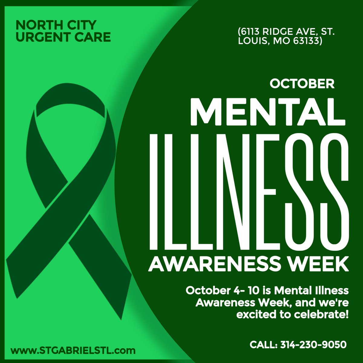 Danielbekele_MD's tweet photo. October 4–10 is Mental Illness Awareness Week—a reminder that mental health matters. North City Urgent Care is here to help. #MentalHealth https://t.co/jj6FxWDvvQ