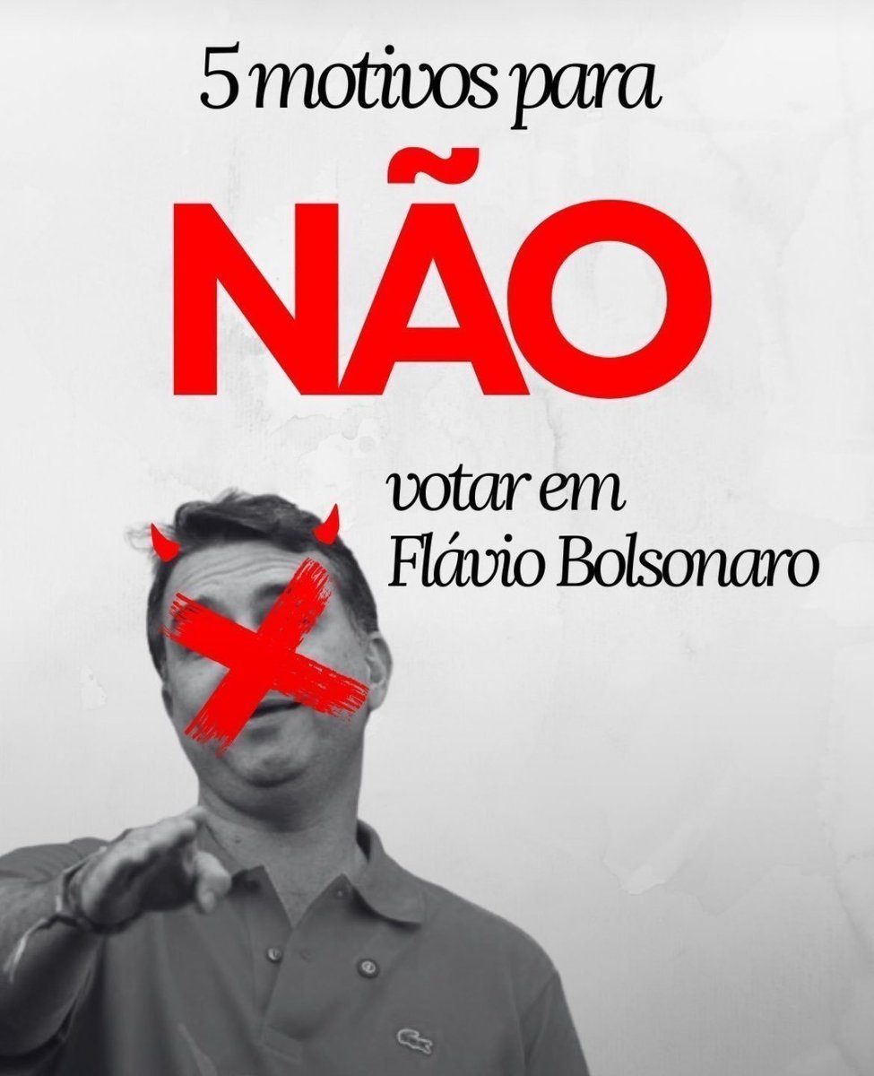 OMAMBrasil's tweet photo. 5 motivos para NÃO votar em Flávio Bolsonaro no segundo turno!

#Eleições2026 #EleNão https://t.co/MiKSxq43Kd