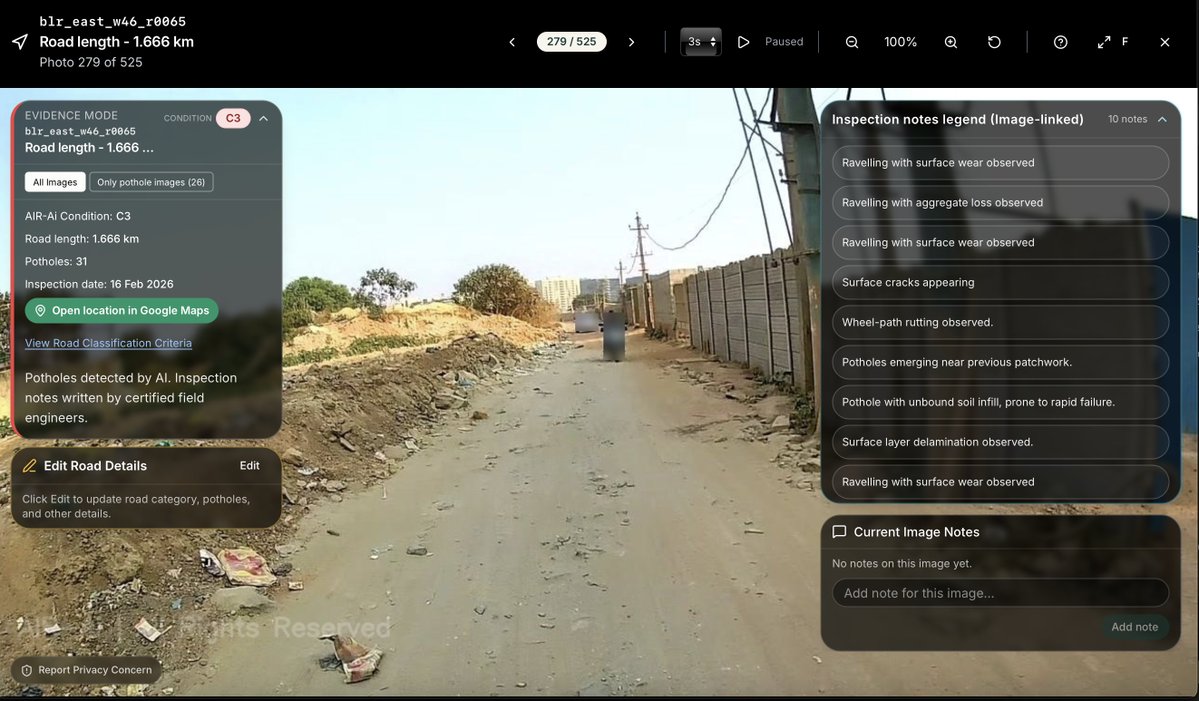 AIRAi72's tweet photo. @sarkarvpvp yes sir , you are right . Although we have old data of 16feb2026 , it appears to be a kaccha road in our data set https://t.co/dxu4Nku4ps