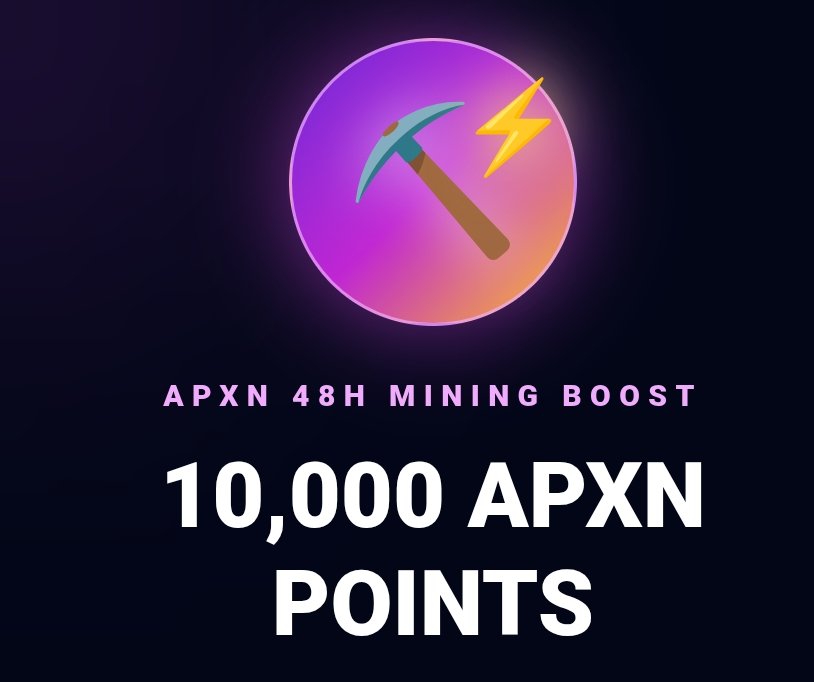 APXNPOINTS's tweet photo. 🚀 APXN 10,000 POINTS Opportunity

The 10,000 APXN POINTS feature will remain available until November 1, 2026, after which it will be adjusted.

🔥 Take advantage of this opportunity and accumulate as many APXN POINTS as possible early on.

Keep mining, stay active, and build your balance while the opportunity is still available! 💎⛏️

APXN Team