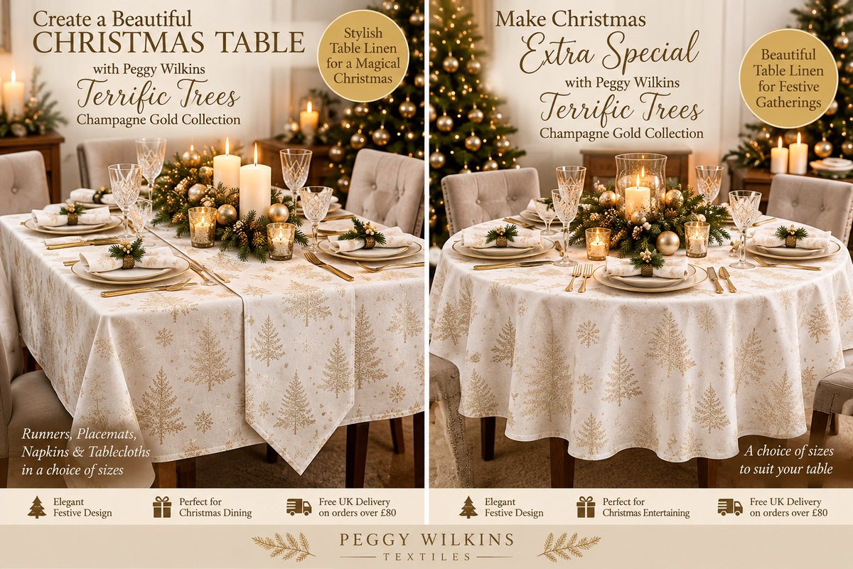 In4aDig's tweet photo. @TeamFreddiePig  our new Christmas Range of Peggy Wilkins Table Linens are now available to order. https://t.co/K2689e1yRd