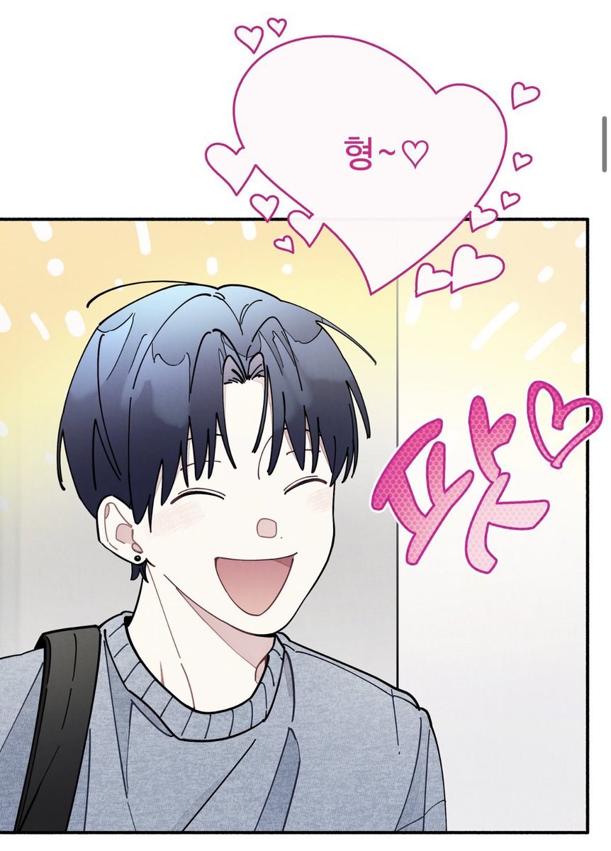 mochironsukki's tweet photo. 원작 좋아하는 설정 중 하나
누구에게나 햇살아기천사가 아니라 진형이형🧡이랑 동성친구(은오)랑 아는조교형님(범스케)한테만 헤실헤실한거 https://t.co/JLQBXDX84Y
