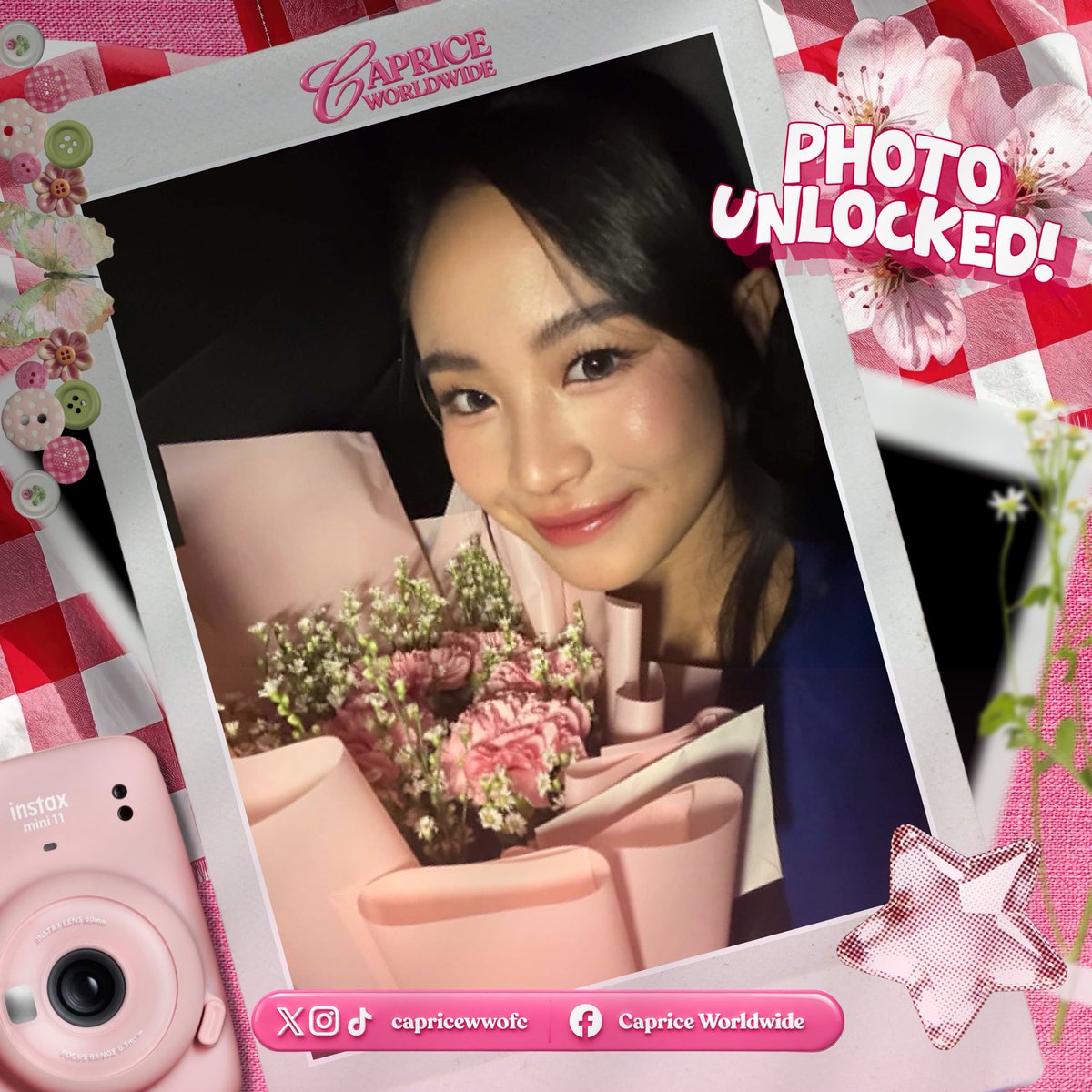 capricewwofc's tweet photo. 20K GOAL ACHIEVED! 🎉

WE DID IT! 🥹 Thank you so much to everyone who shared, supported, and helped us reach this milestone for our girl, Cap!

And here’s an unseen photo of Caprice with the bouquet of flowers we gave her during her taping. A little extra treat for everyone who helped make this possible. 🫶🏻✨

#CapriceCayetano