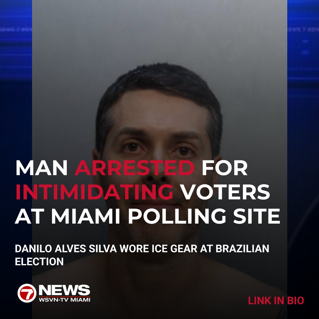 wsvn's tweet photo. Man accused of posing as ICE agent, intimidating voters at Miami-Dade polling site https://t.co/1cTGXBkrfN