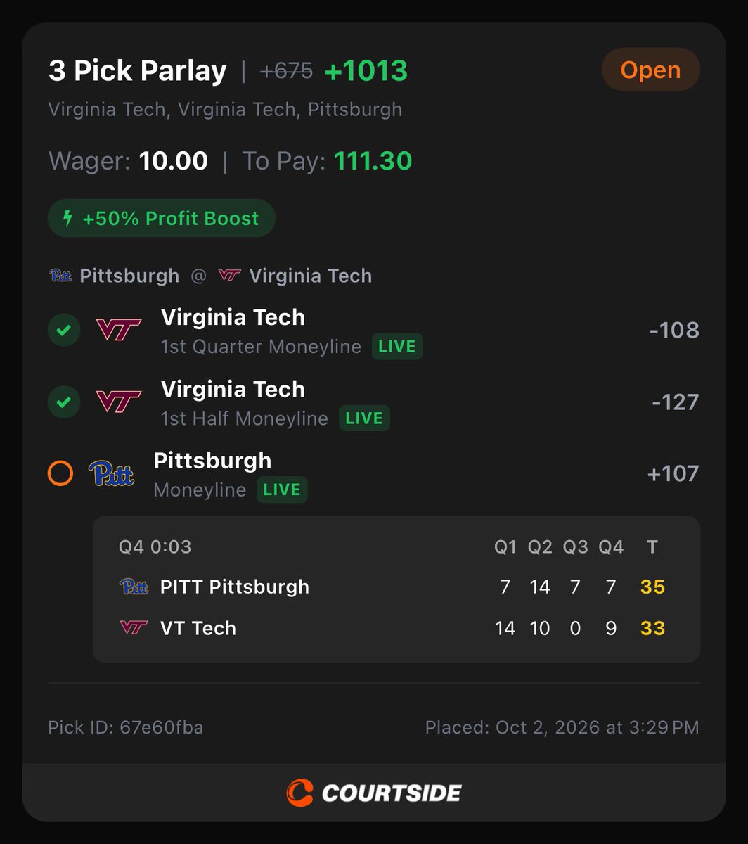 absayspym3's tweet photo. @nick_hacko @BlueprintLLC_ The wildest one I tailed was the VT Pitt game!’I never would have thought of that!  Keep killing it 🔥 https://t.co/41fz3assjT