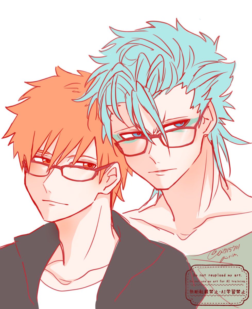 ai715731's tweet photo. 眼鏡な二人が描きたかった一護とジョーさん https://t.co/kBVdUmuswQ