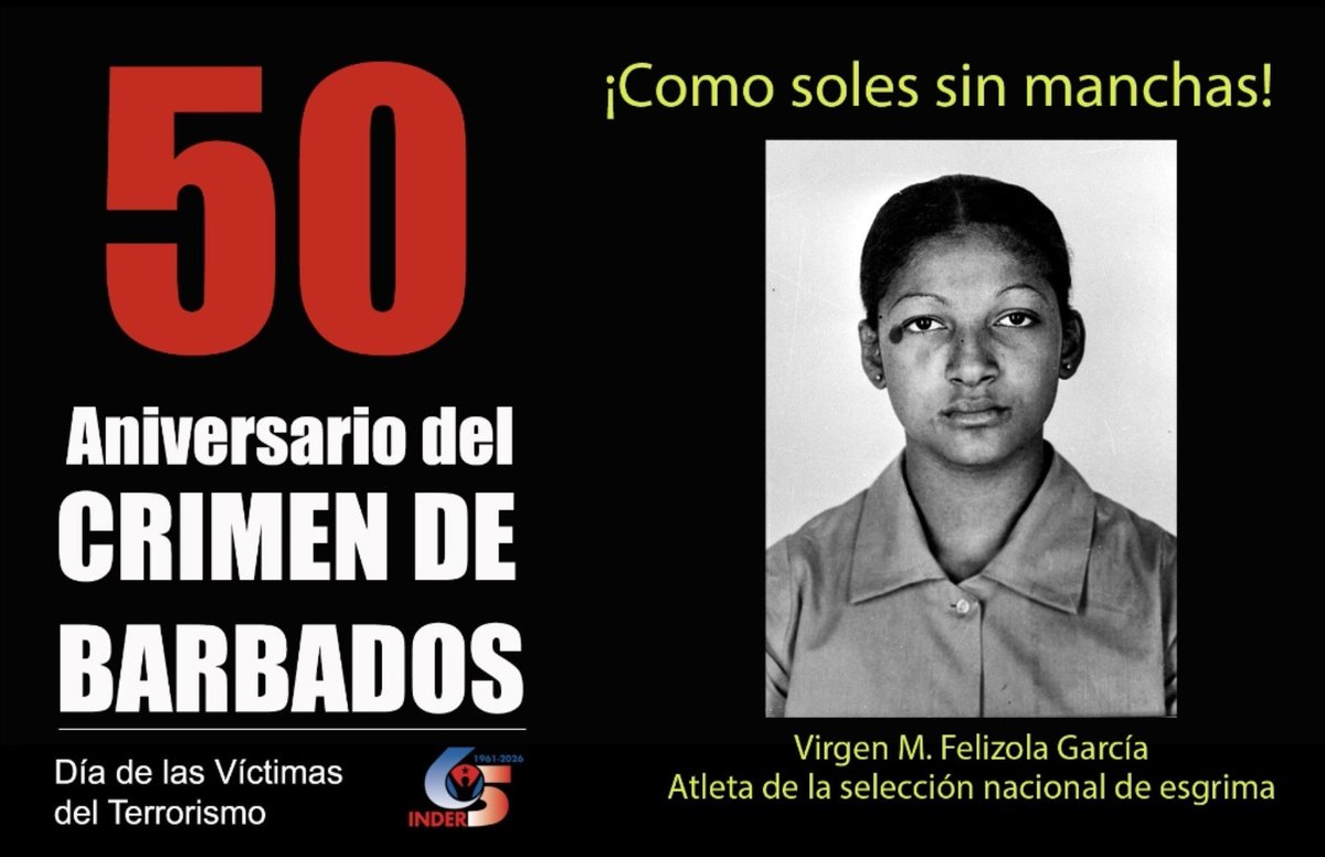 InderCuba's tweet photo. 6/10/1976/La noticia estremeció a #Cuba.
Entre las víctimas, los 24  miembros de la delegación ganadora en el Campeonato Centroamericano de Esgrima.
«Han ascendido para siempre al hermoso olimpo de los mártires de la patria».- #FidelPorSiermpre 
#NoAlTerrorismo https://t.co/m41acufj5D