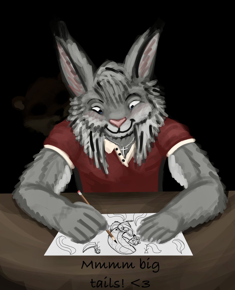 MRMercyLess's tweet photo. Something funny I found when re reading Echo project is TJs clear tail kink he has for big thicc tails. so here is he is enjoying some alone time to doodle 

Trying out a super quick painting style with this one. let me know what you guys think of it ? https://t.co/xV8Cjvx9JJ