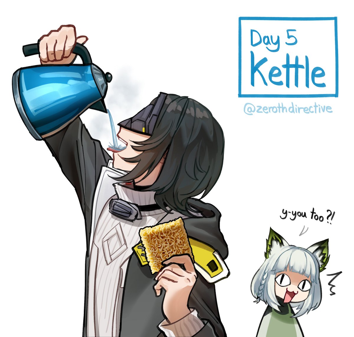 zerothdirective's tweet photo. DAY 5 — Kettle (ft. Endmin &amp; M3) 
Deja vu 👁️👁️

#Arktober2026 #ArknightsEndfield‌ https://t.co/8CYzt751L1
