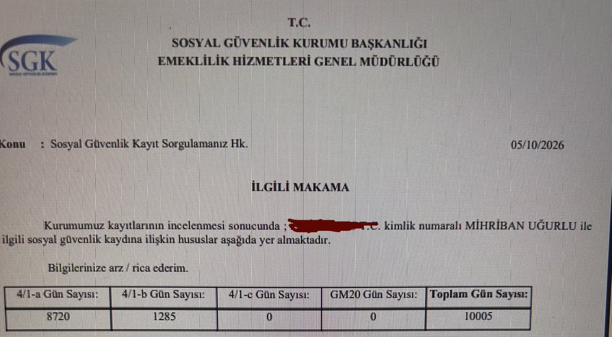 mihribanugurluu's tweet photo. İyi yayınlar Çiğdem Hanım 

Toplam 10.005 gün‼️

Çalıştık, ödedik, yıllarımızı verdik.
Ama hâlâ adalet bekliyoruz.

#BıktıkUsandık bu saçmalıklardan. 

Bir gün farkla yıllarca uzayan emeklilik zulmü artık yeter‼️

Emek var, prim var ama adalet yok.✋

@akdemircigdem
@tvmeltem
@EmadDernegi
#ArtıkVerinKademeyi