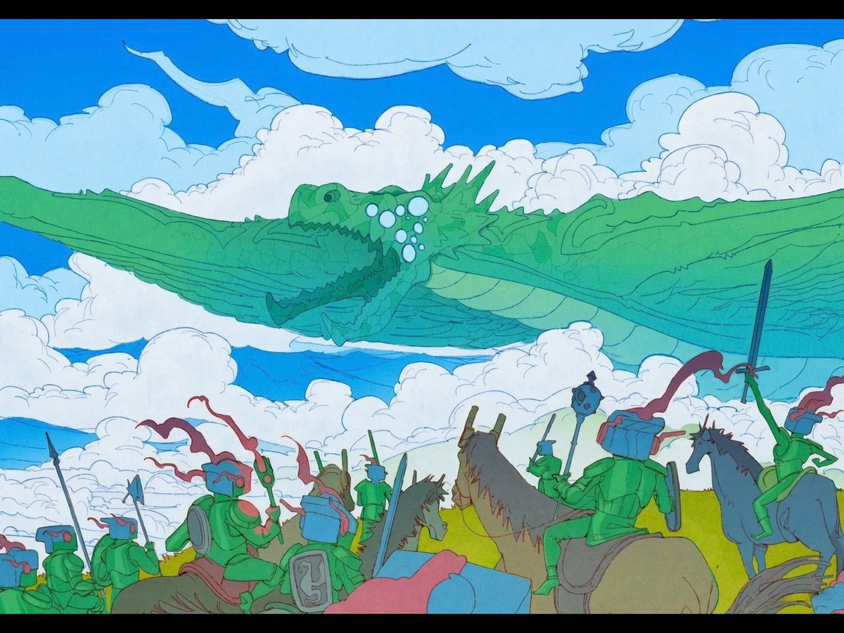 OriginalBlokyz's tweet photo. An Artistic Rendition of the Battle of Mizoreth, when combined armies from the five kingdoms attempted to capture a natural Calamity.

The Dragon Economy

The dragons in Blokyverse are colossal and sometimes even cosmic beings.

A mature dragon is like a flying mountain and as their being is immune to almost every known disease there are some dragons that are believed to be as old as time and as big as the planets. Most dragons ever captured have been the young ones.

Being reclusive creatures as they are, it is nearly impossible to encounter one. Encountering one and then survive to tell the tale is another matter altogether.

Thus, on the rare occasion when the Blokyz do manage to capture one, A dragon is often worth more than its weight in gold. A mountain of gold. Entire kingdoms are often worth less than a dragon.

Their indestructible and surprisingly weightless scales make the most formidable armour, A drop of their blood makes impossible spells possible, the fire in their belly can power all the forges in a nation for decades... safe to say each part of a dragons body is highly coveted.

This also makes dragon knights highly sought after, as no one understands dragons better than the dragon knights. ideologically the society of dragon knights is split on the morality of Dragon economy. But it doesn't change the fact that the entire dragon economy rests on their shoulders.
