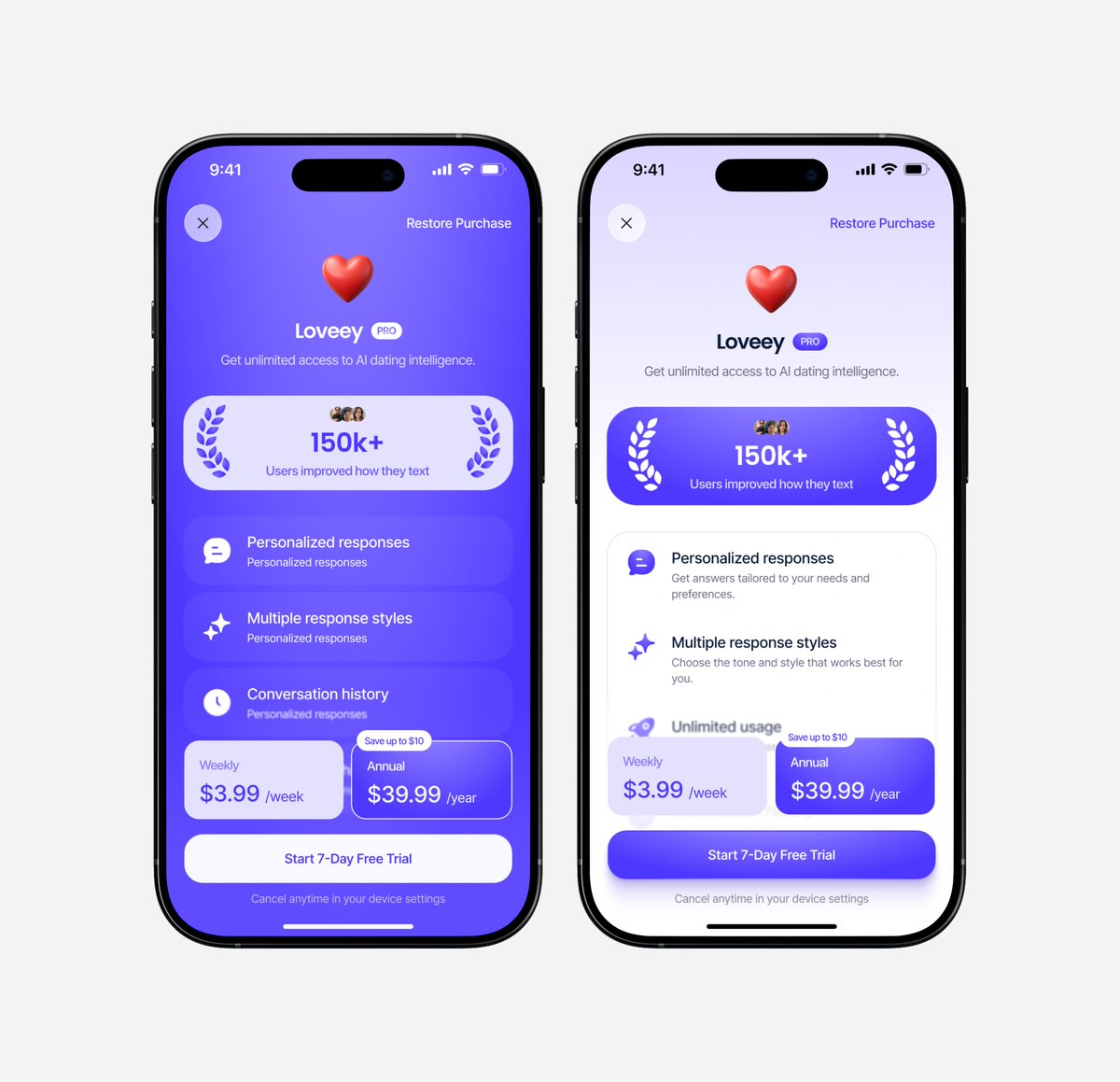 Babayanski_12's tweet photo. Paywall design in two different design styles

Which one would you go for? https://t.co/cJ07M6UCPp
