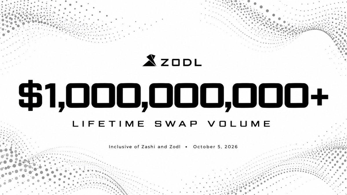 zodl_app's tweet photo. Zodl has surpassed $1 billion in lifetime swap volume. 

Onward. https://t.co/cQVQpkPDbI