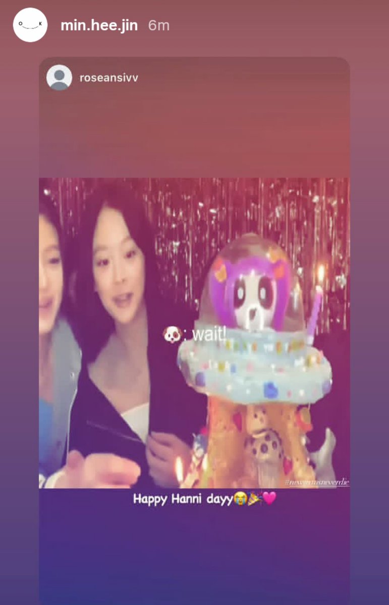 butterfly_jihye's tweet photo. MHJ reposting fans post for Hanni's birthday on her IG story....that's mother https://t.co/wy8HQyYDOU
