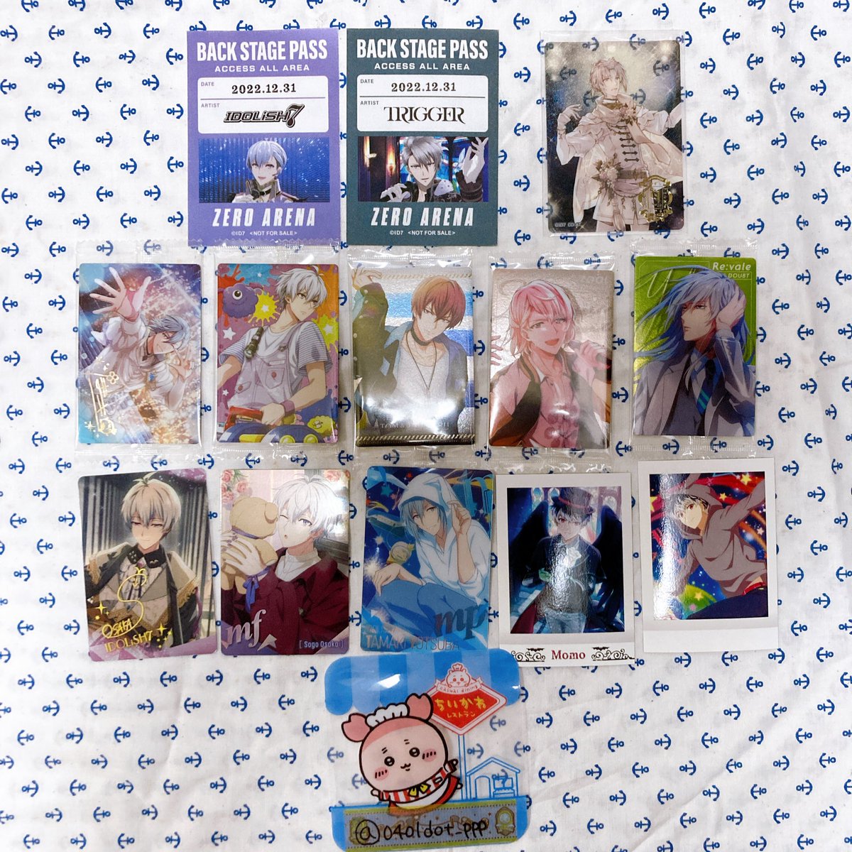 0401dot_ppp's tweet photo. 【譲渡】アイナナ　IDOLiSH7 メタカ　ウエハース　特典　ぱしゃこれ　クリカ

譲：壮五、環、楽、百、千、トウマ、巳波
求：80円/枚+150円(送料+梱包費)

種村先生イラスト巳波は200円
1点からでも◯ですが
箔押しは3点以上まとめてお引取りの方のみ
お気軽にお声掛けください。 https://t.co/AEUIkenTjB