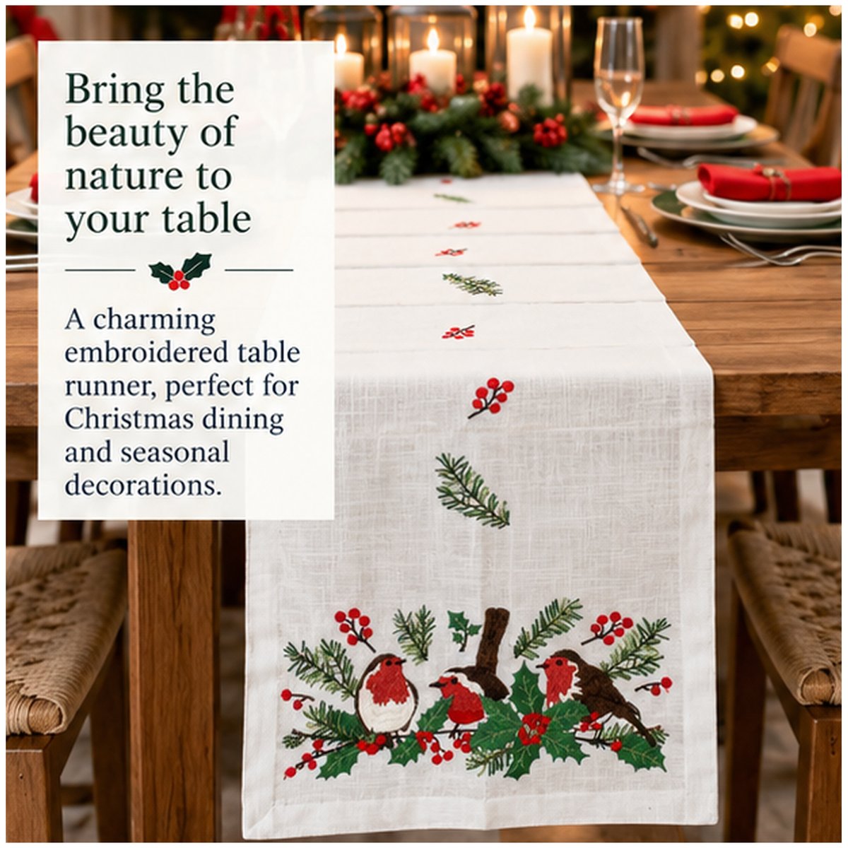In4aDig's tweet photo. Peggy Wilkins – Dawn Chorus Runner
🎄 Bring a little festive charm to your Christmas table.
The Peggy Wilkins Dawn Chorus Table Runner features beautiful robins, holly, berries &amp; winter greenery. ❤️
35 × 190cm | Available from In4aDig
#PeggyWilkins #ChristmasDecor #In4aDig https://t.co/VG2nZyNf6D