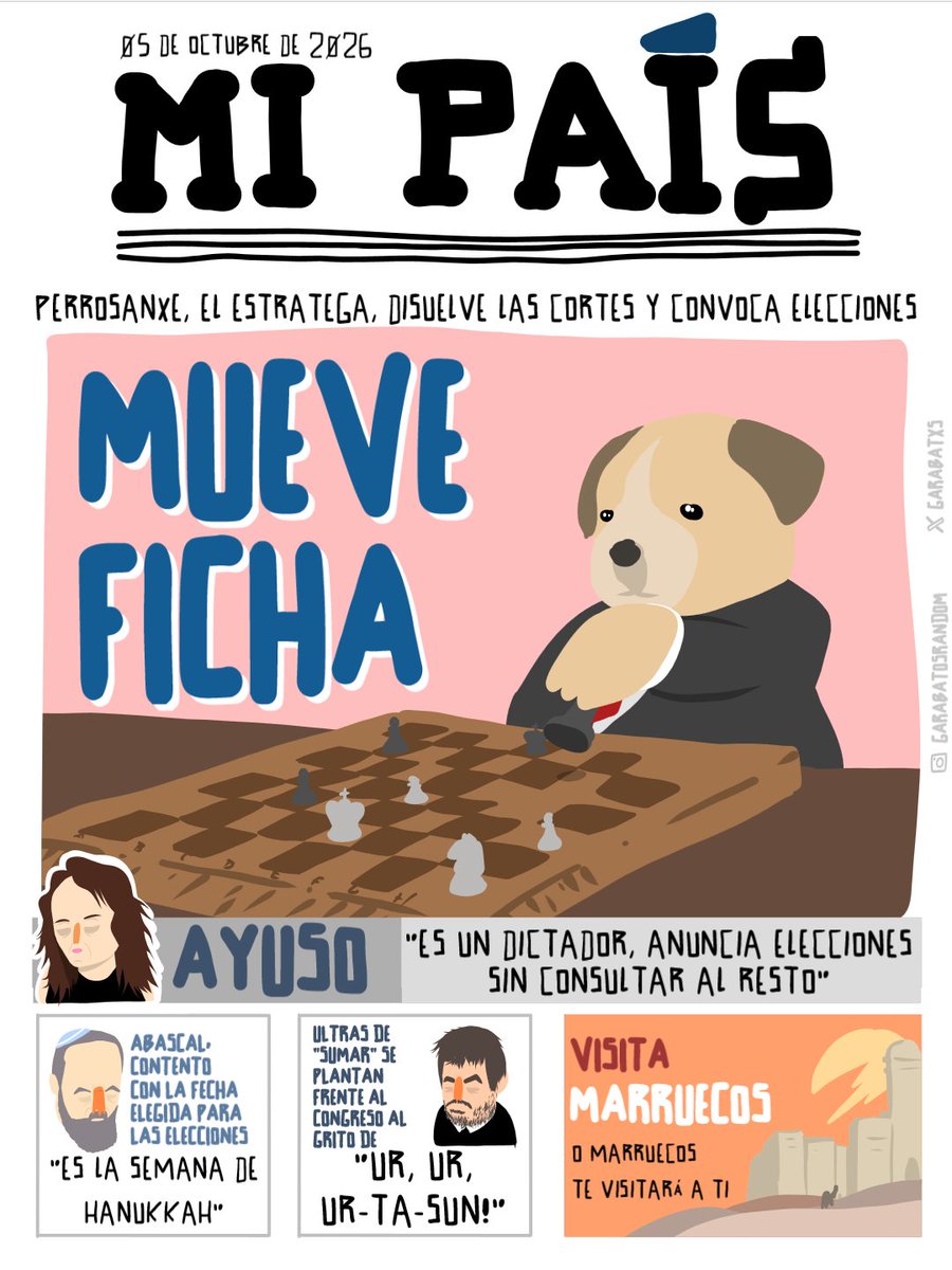 Garabatxs's tweet photo. 📰🗞️

Gracias a la clase política española por darme motivos para sonreír cada mañana. https://t.co/qg9hjZ61Zs
