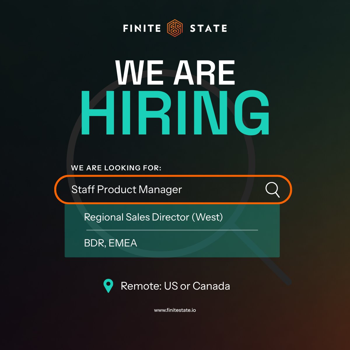 FiniteStateInc's tweet photo. 🚀 Finite State is growing!
We’re looking for talented people ready to tackle important challenges in product security and help secure the connected products and systems we rely on every day. Explore our open roles and help spread the word: https://t.co/iCsPdLwbEG
#Hiring https://t.co/UiyDHKLkJ4