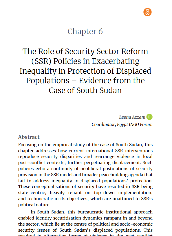 SOASDevelopment's tweet photo. 🎉 Congratulations to @AzzamLeena, @SOAS alumna and graduate of the MSc Humanitarianism, Aid and Conflict programme, on her new chapter in "Local Agency in Africa’s Peace and Security" (2026).

An excellent example of the academic & research journeys our programmes can inspire. Her chapter explores SSR, inequality & displacement in South Sudan.

🔗 Read full chapter here: https://t.co/fbF3zZBsxe
