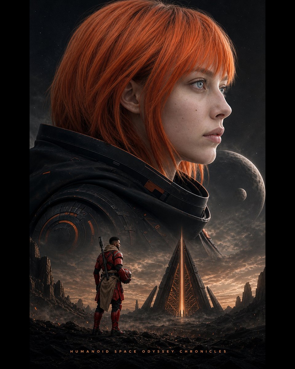 humanoid_space's tweet photo. An original sci-fi series, set in the 47th century. Follow Andrea, an extraordinary Humanoid, on an odyssey across space and time, at the heart of a galaxy held in the iron grip of the Galactic Alliance. #HSO #scifi #aiart #artwork https://t.co/DOrA2TF3RT