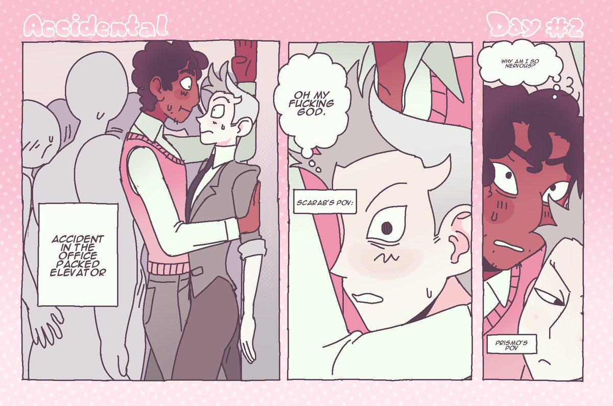 scrabbywish's tweet photo. Day 2 of my #prohibitedwish shiptober !!!!!!!!! It’s my office au again. The incident in the office elevator, here they already know each other, but their relationship is strained due to work #fionnaandcake #adventuretime #shiptober https://t.co/0buRoJ5dY9