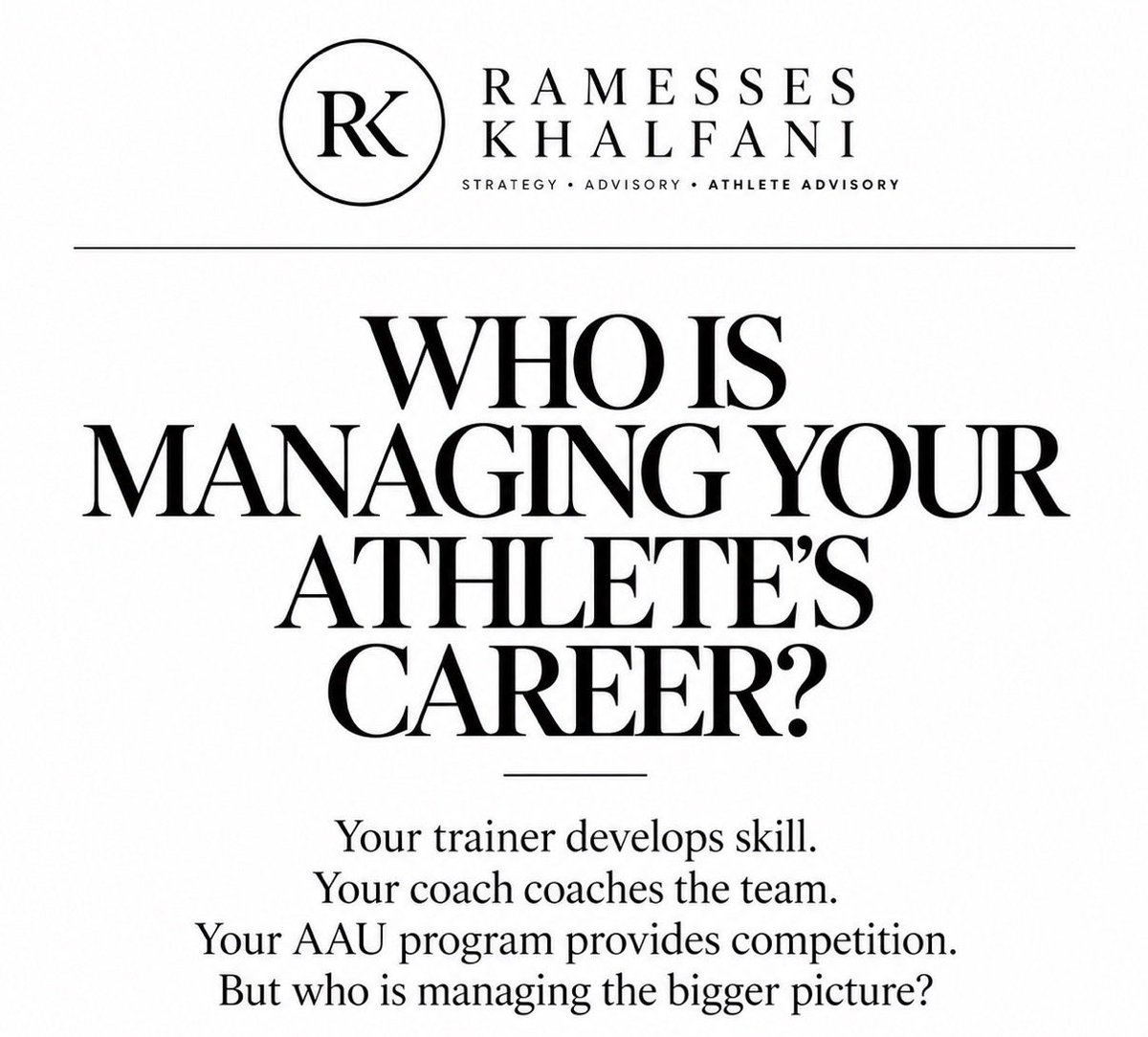 RamessesSports's tweet photo. Good players still get mismanaged.

Talent matters. So do recruiting strategy, positioning, exposure, digital and presence.

At RKC, we advise athletes already in college, athletes receiving offers, and players being positioned for what’s next.

#AthleteAdvisory #RKCAdvisoryGroup https://t.co/T0dAwNE6DN