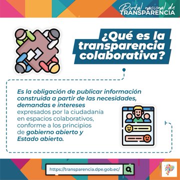 PuertoGye's tweet photo. 🔍 #TransparenciaDPE | La transparencia colaborativa convierte las necesidades e intereses de la ciudadanía en información pública construida mediante espacios de participación https://t.co/Ag5k0GGkWZ
