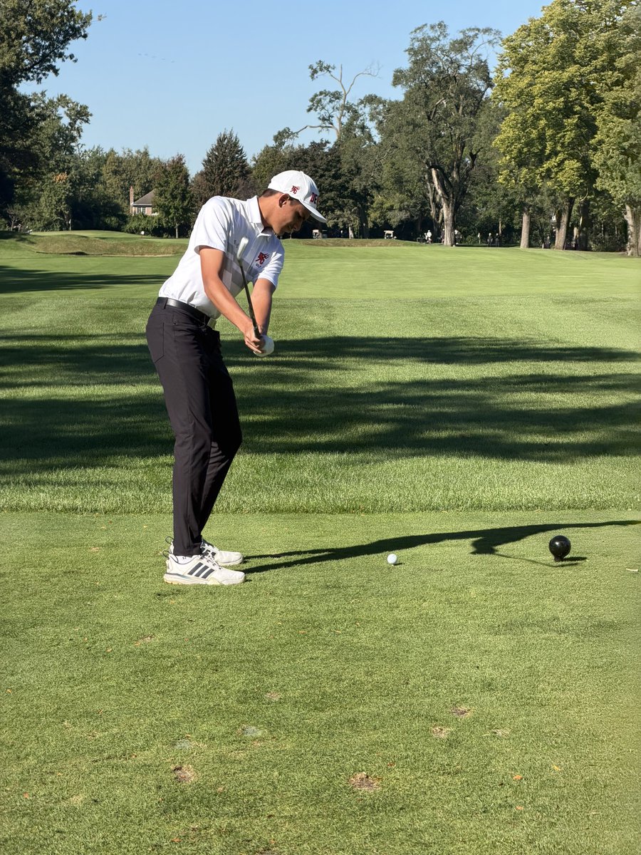 RedDevilsAD's tweet photo. The boys are all off the first tee at sectionals. Let’s go Red Devils. https://t.co/q8QHKruBJ9