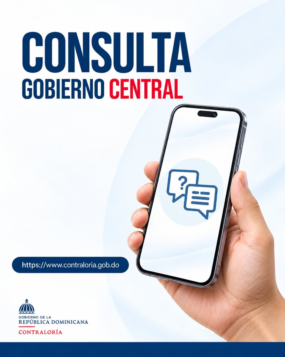 ContraloriaRD's tweet photo. La Consulta del Gobierno Central es un servicio de la Contraloría que permite consultar por número de cédula una base de datos de las nóminas del Estado, actualizada al cierre de cada mes. https://t.co/MXeWfc658L