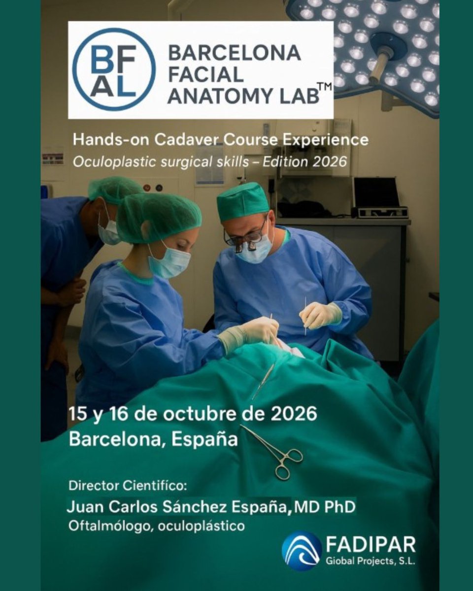 OculoplasticaES's tweet photo. 📅 PRÓXIMOS CONGRESOS SOBRE OCULOPLÁSTICA

👉 Toda la información actualizada en nuestra web https://t.co/mhJAwk4cWs

#SECOP #Oculoplástica #FormaciónContinua #CirugíaOculoplástica #ComunidadSECOP https://t.co/fS7c28KPHZ
