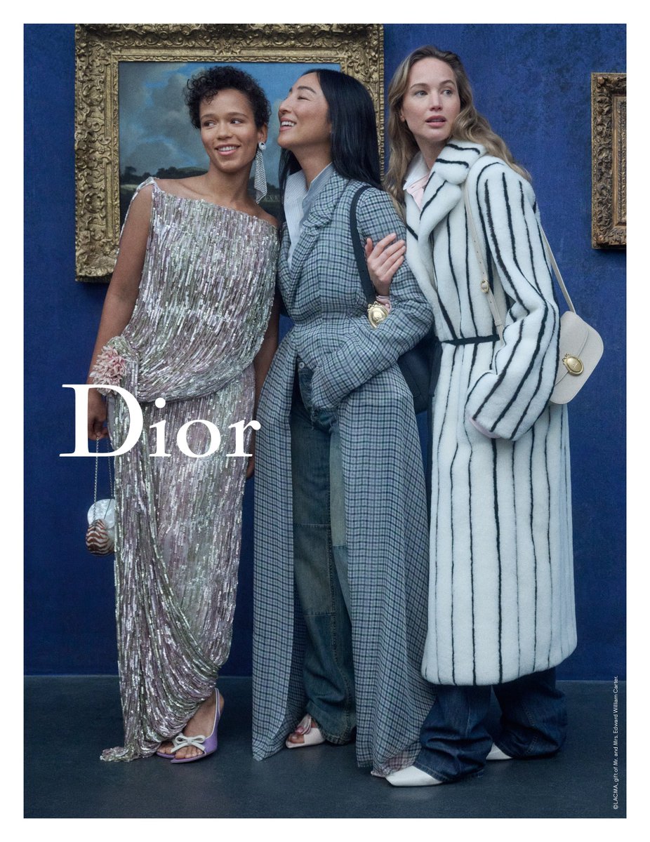 CommunityJen's tweet photo. Jennifer Lawrence for DIOR Cruise (feat. Taylor Russell and Greta Lee) https://t.co/DiM63mdddM