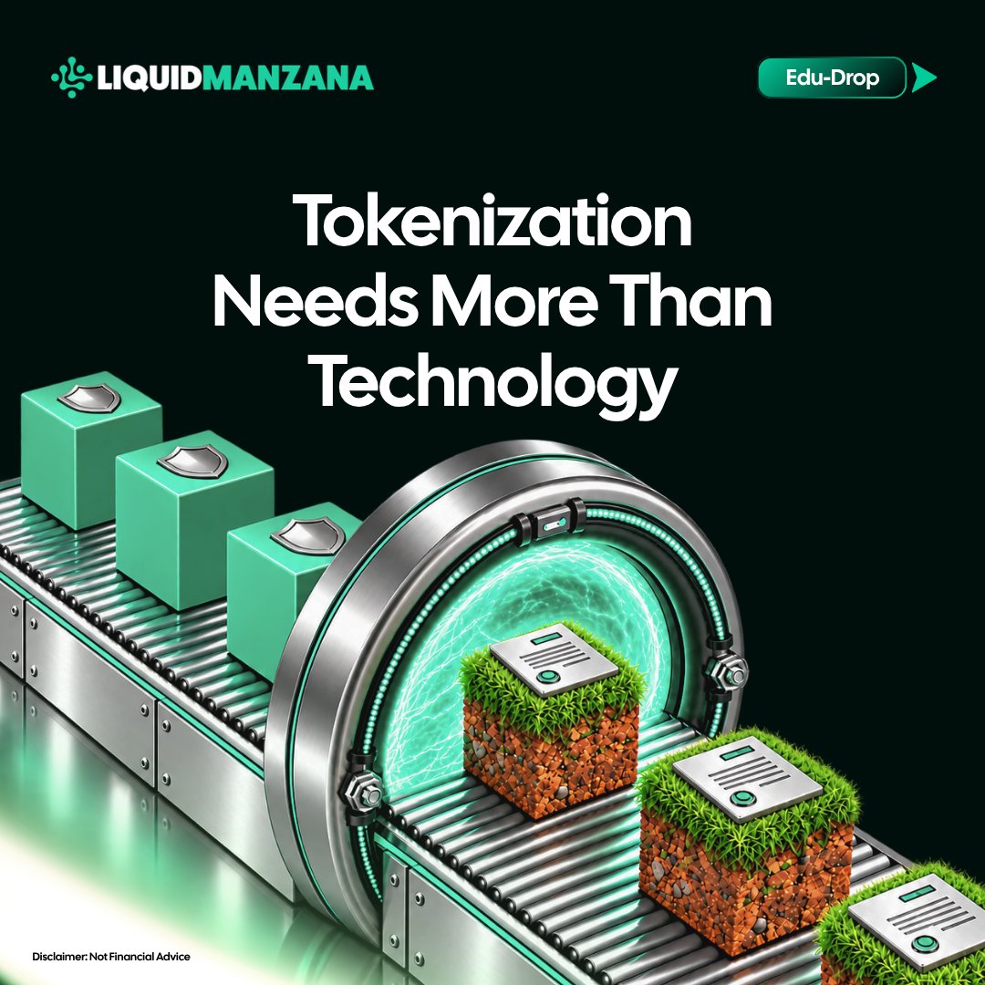 LQDmanzana's tweet photo. 1/5
Edu-Drop #5: Tokenization Needs More Than Technology
Tokenizing an asset is not just about creating a token.
Technology can digitally represent rights—but it does not replace the legal structure supporting them. 🧵 https://t.co/WPJp5l2sNq