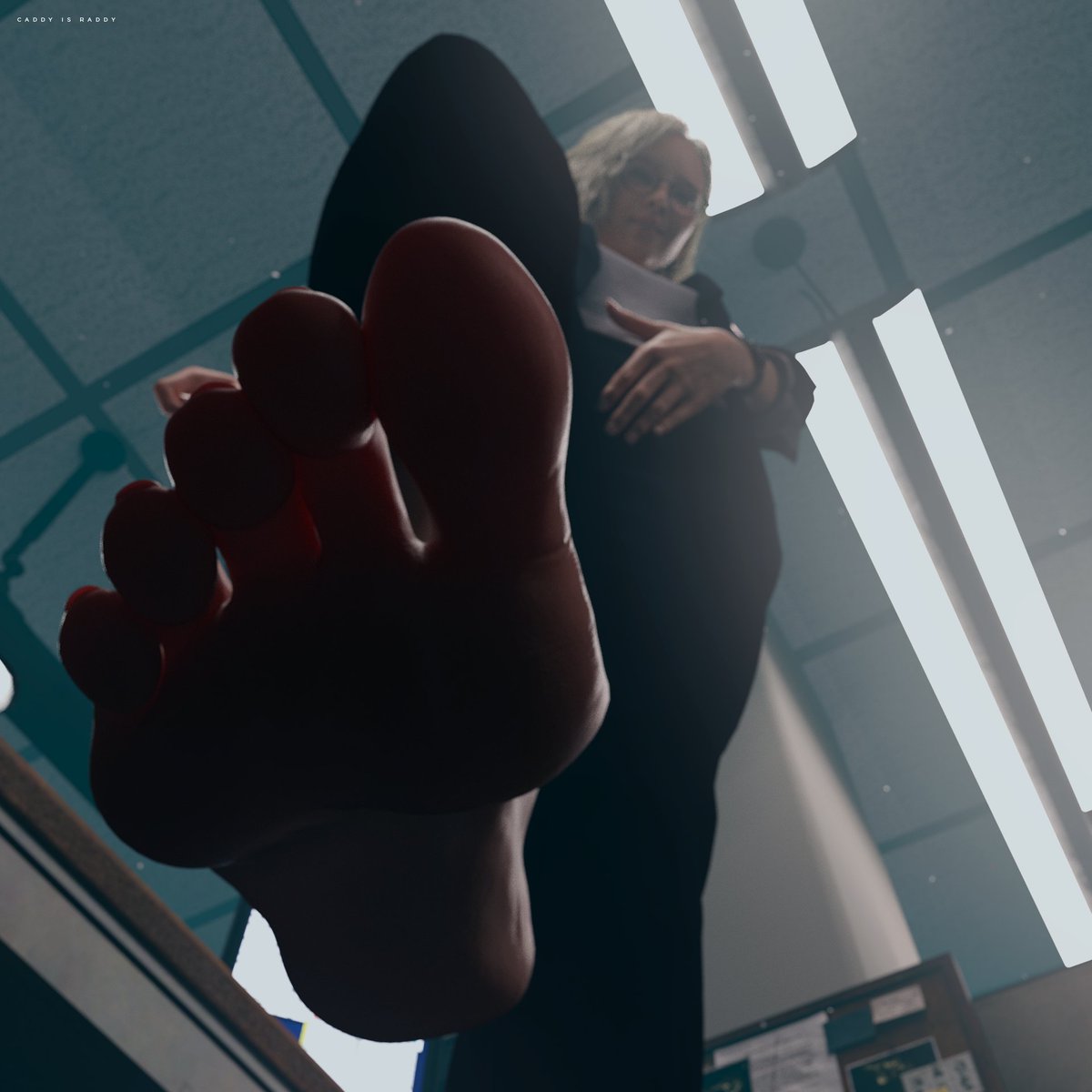 CaddyisRaddy's tweet photo. Commission for a Grace Ashcroft enjoying the foresight of stomping the viewer. https://t.co/hlqmaehh9J