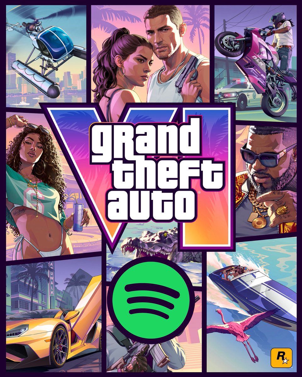 DailyNoud's tweet photo. GTA 6 will reportedly allow users to connect their Spotify and listen to their own playlists while driving. https://t.co/8C31HsNf3X