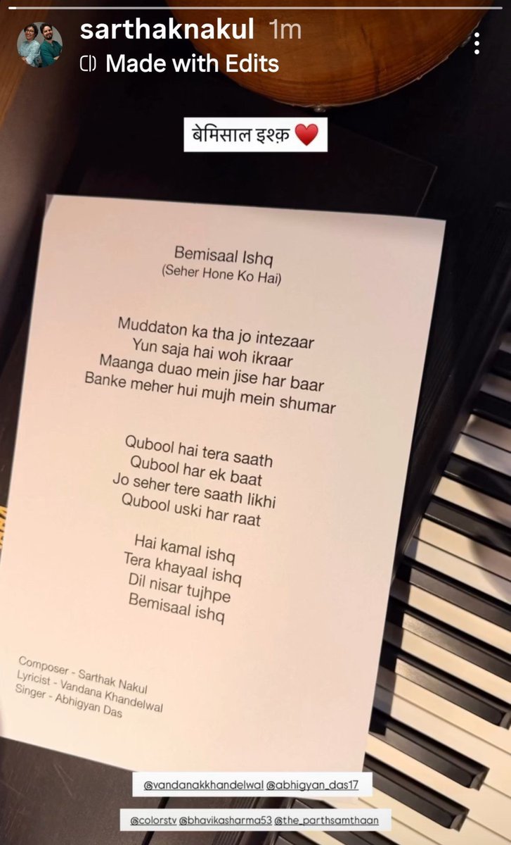 KrishnaRan127's tweet photo. Omgggg🥹🩷new ost is here ,already loving the lyrics🤌🏼
Are they going to play this song during the nikkah tomorrow 🥺🩷
#seherhonekohai
#maher https://t.co/GPx8SJNmbR