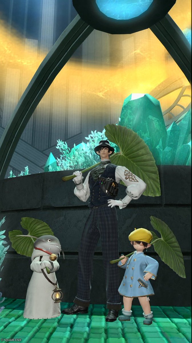 Leis_ff14's tweet photo. アロアロありがとでした〜
ソロは無理(寝る

葉っぱの傘二個出た　庭具も2つ出てラッキー https://t.co/NdeyRAn3kI