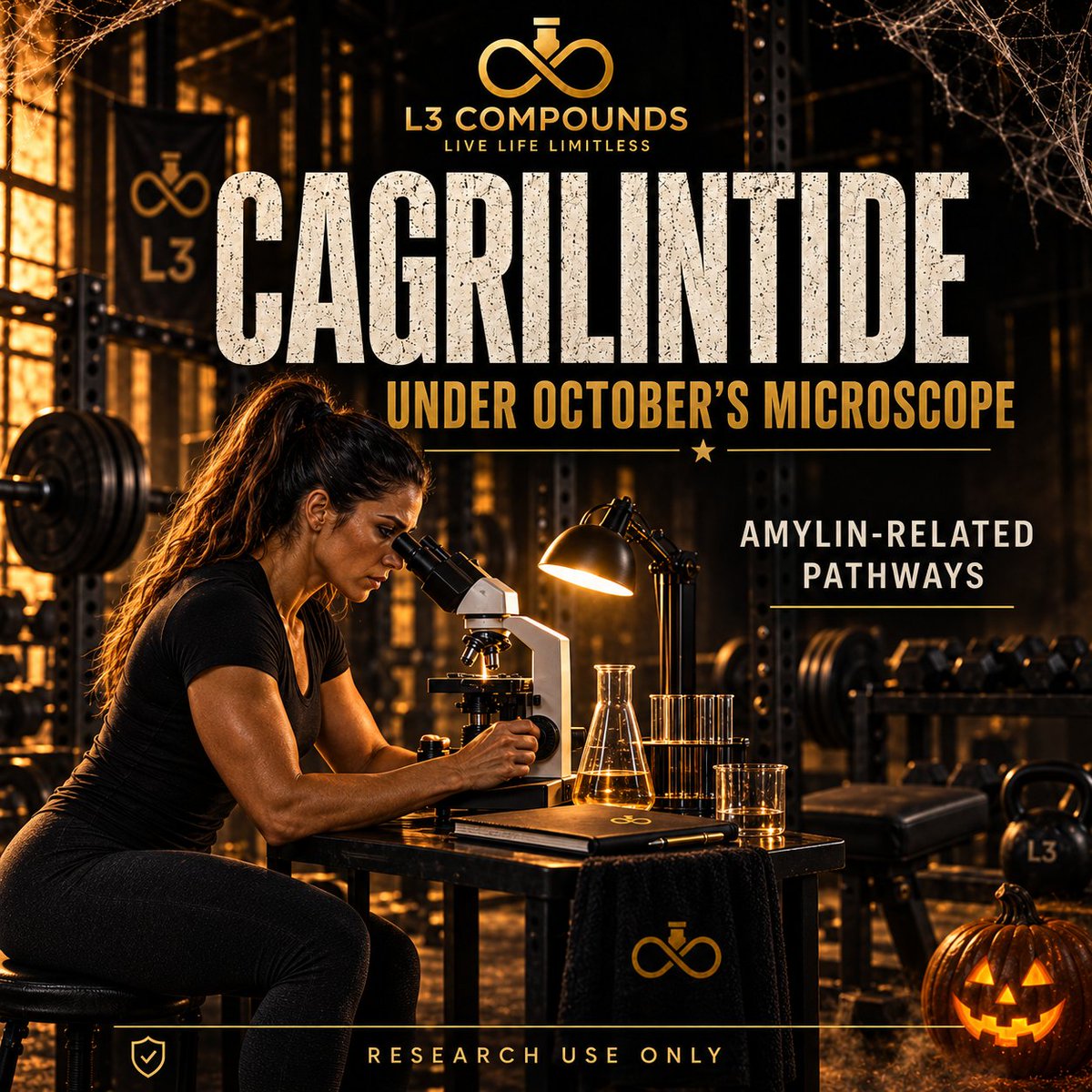 l3compounds's tweet photo. Cagrilintide is back under the October microscope. 🔬🧡 Which part of its research profile should L3 explain next? Research use only.   

#Cagrilintide #ResearchCommunity #L3Compounds https://t.co/04UYP9i1RU