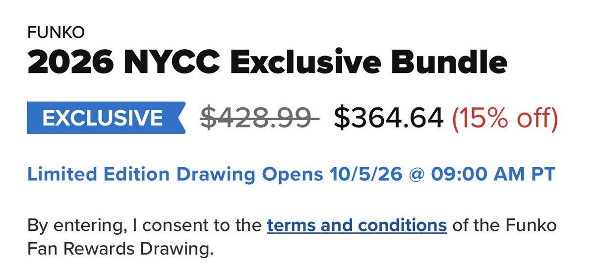 TheeUncleJerry's tweet photo. Who’s ready for the NYCC Funko Draw?

Stock coming in a few..

Looks like theres a discount 👀

https://t.co/5UqmWFzzl9 https://t.co/9uZhqh4JS3