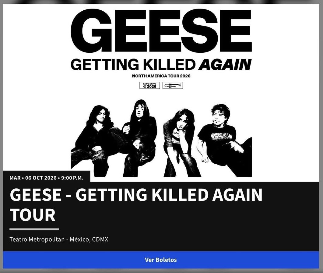 NieBrendaa's tweet photo. Salieron unos BOLETOS para GEESE - GETTING KILLED AGAIN TOUR MAÑANA EN EL TEATRO METROPOLITAN CIUDAD DE MÉXICO

DOY UN POCO MÁS BARATO QUE TICKETMASTER CADA BOLETO 🚨TODO CON PRUEBAS🚨

Quien quiera más información mande mensaje directo CDMX https://t.co/JvziW763gW