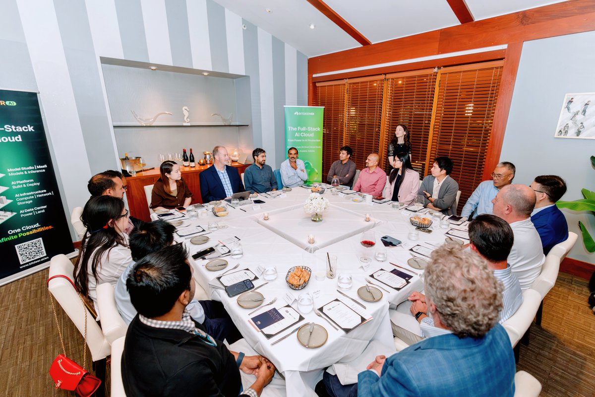 Bitdeer_AI's tweet photo. Recently, @Bitdeer_AI brought together a group of senior AI and technology leaders in 🇺🇸 #PaloAlto, California for a candid conversation on “From Models to Production: Scaling AI in a Multi-Model World.”

The discussion explored how organizations are navigating an increasingly diverse model landscape and the practical decisions that come with moving AI from experimentation into production.

From model selection and inference economics to cost, performance, flexibility, and decisions around what to build versus leverage, the conversation highlighted the growing complexity of scaling AI in a rapidly evolving environment.💡

🫱🏼‍🫲🏾 Thank you to everyone who joined us and shared their perspectives, and to our @Bitdeer_AI team for helping bring the conversation together.

Join us for the next roundtable in Malaysia 🇲🇾 https://t.co/Bzn9xa8XPN

#AIInfrastructure #AICloud #GenerativeAI #ArtificialIntelligence