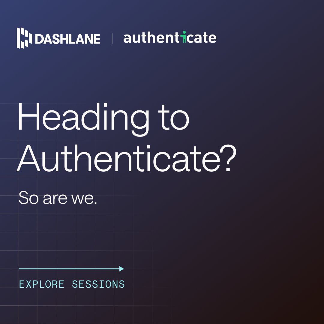 dashlane's tweet photo. Heading to #Authenticate2026? So are we. Don’t miss Dashlane on stage!
🎙️ Rew Islam & Tina Zhuo
🔑 Mind the Gap: Have Passkeys Crossed the Chasm?
📅 Tuesday, October 20th @ 11:00 AM PT
🎙️ Paul Tournemaine (Dashlane) & Rob Brown (Signicat)
🛡️ Account Recovery with FIDO DocAuth Type 5: Your Workforce Can Already Defeat Deepfakes
📅 Wednesday, October 21st @ 8:30 AM PT
See you in Carlsbad: https://t.co/EAOtBhof6w