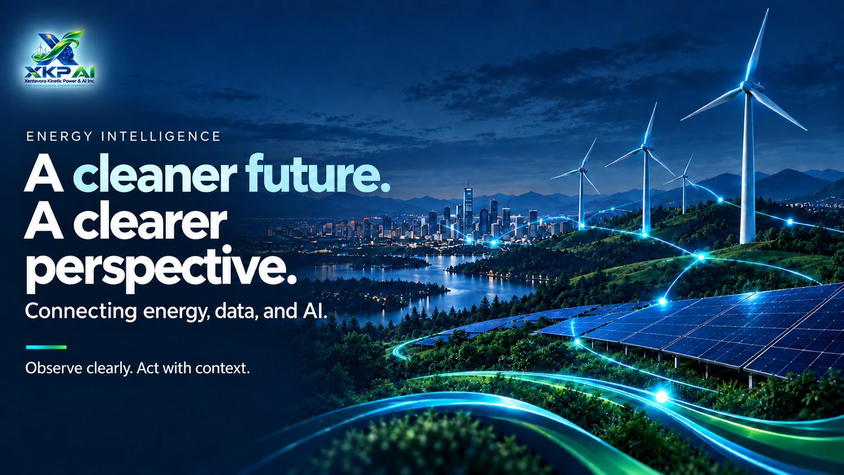 XKP_AI's tweet photo. A cleaner future. A clearer perspective.

Energy systems are connected. Their intelligence should be, too.

https://t.co/sZxC7jEw6C explores how energy, data, and AI can bring complex systems into clearer view.

Observe clearly. Act with context.

#AppliedAI #EnergyIntelligence https://t.co/QK5wqVpLgM