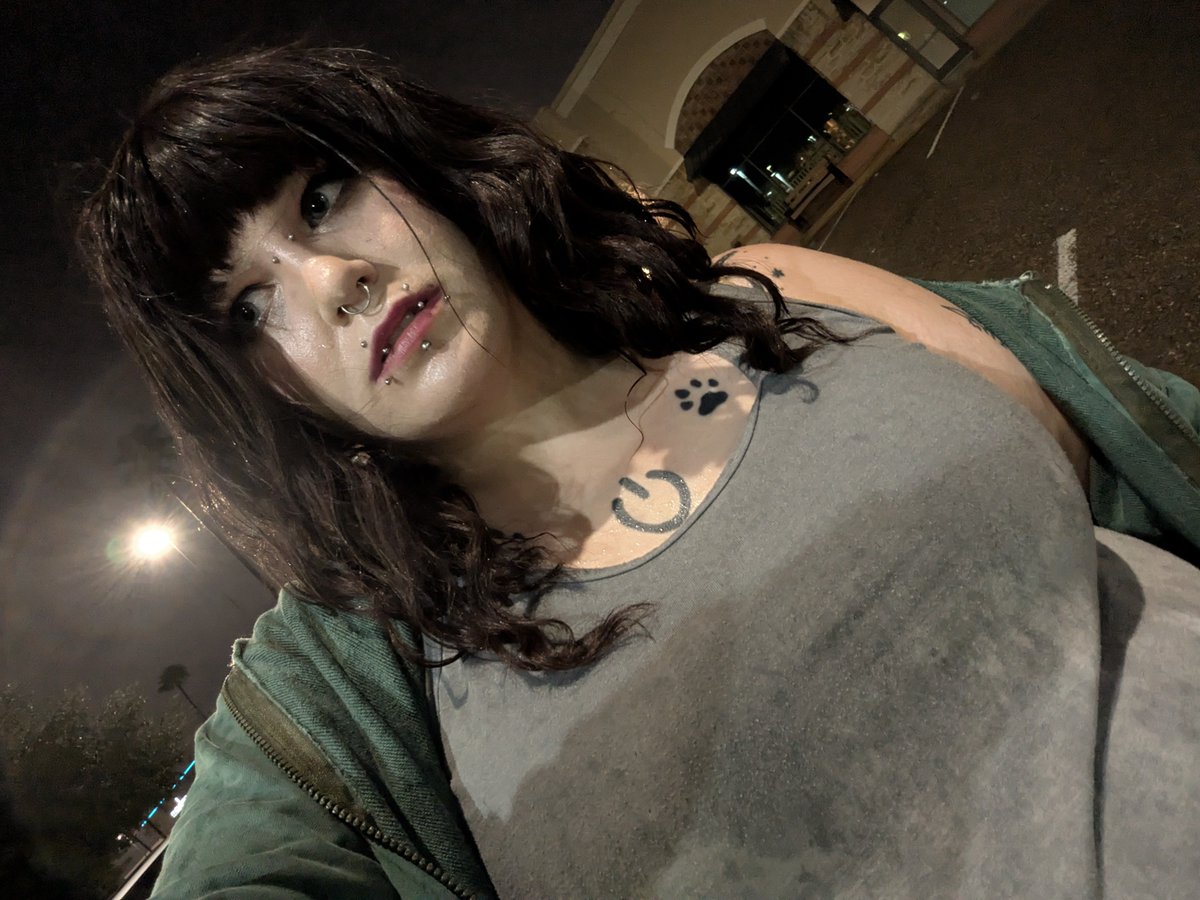 DelanceyElliott's tweet photo. Bonus: me half in cosplay after running around in the rain for 30-45ish minutes after losing something irreplaceable (I did not find it) https://t.co/6r8Avpu3aZ