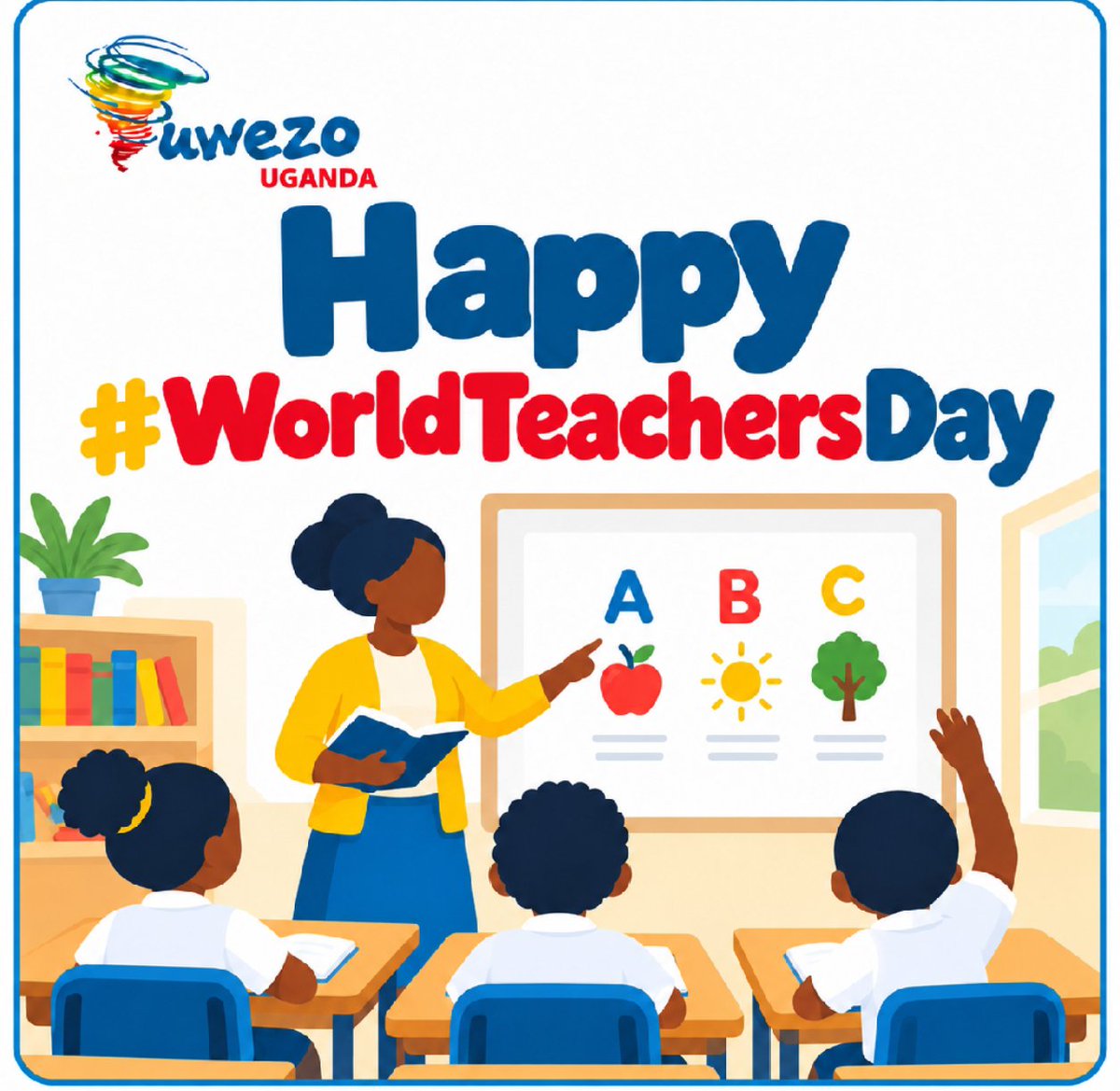 UwezoUganda's tweet photo. On this #WorldTeachersDay, @UwezoUganda celebrates teachers who turn each school day into opportunities for children to understand, question and grow.

We recognise the support and conditions teachers need to help every child learn and thrive.

#HappyTeachersDay to all 
teachers and educators shaping learning every day.
