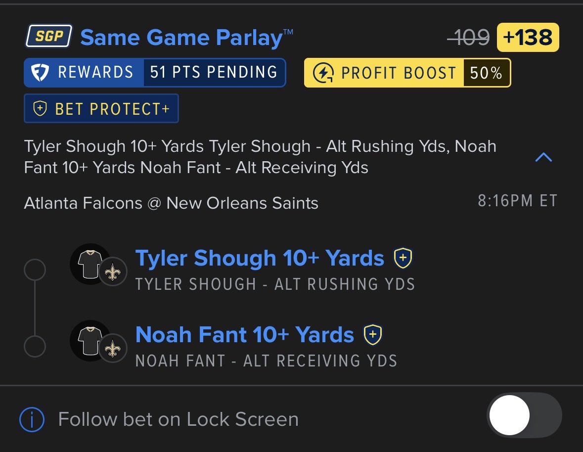 JLocksJones's tweet photo. What up Twitter crew🚨🔒

I’ve only got one play for tonight. I honestly don’t like tonight’s game at all and was contemplating not betting on it. 

I may look live but for right now I’ve got a chalky 2 leg parlay with a boost on it. 

.25U

Both of these guys have cleared their numbers this year (besides the ravens game for shough)

Very confident this hits but low units because I don’t really care for this game tn