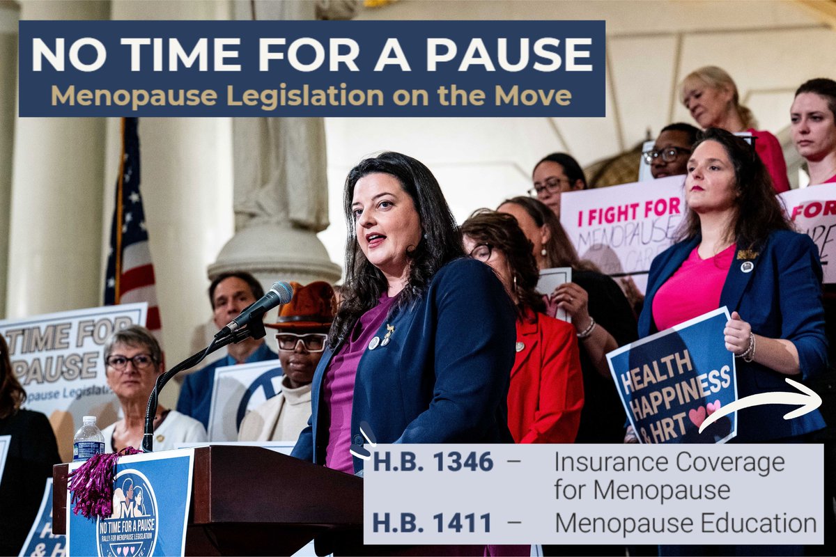RepShusterman's tweet photo. Menopause legislation is on the move in the #PAHouse! My friends and colleagues, @replizhanbidge and @morgan_cephas have some important pieces of menopause legislation from the #NoTimeForAPause package on this move this week. Keep an eye out to see how these bills progress! 👀 https://t.co/1LMlB7mhIA