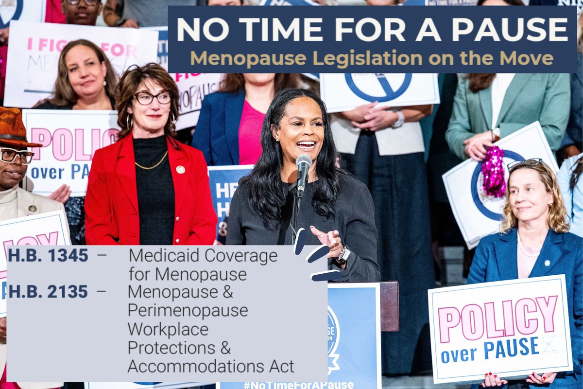RepShusterman's tweet photo. Menopause legislation is on the move in the #PAHouse! My friends and colleagues, @replizhanbidge and @morgan_cephas have some important pieces of menopause legislation from the #NoTimeForAPause package on this move this week. Keep an eye out to see how these bills progress! 👀 https://t.co/1LMlB7mhIA