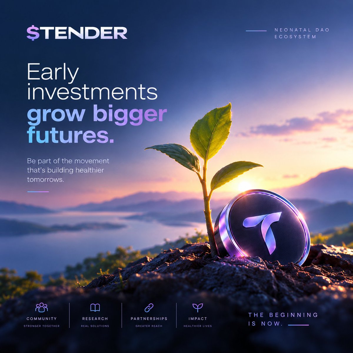 NeonatalDao's tweet photo. EVERYTHING HAS A BEGINNING✨️✨️

Neonatal DAO is still early.

The ecosystem is taking shape.
The community is growing.
The products are being built.
The research is beginning to move.

And $TENDER is already here.

You don't get to participate at the beginning by arriving when everyone is already talking about it.

You participate by being here before the story is finished.

Buy $TENDER. Hodl $TENDER

The beginning is happening now.